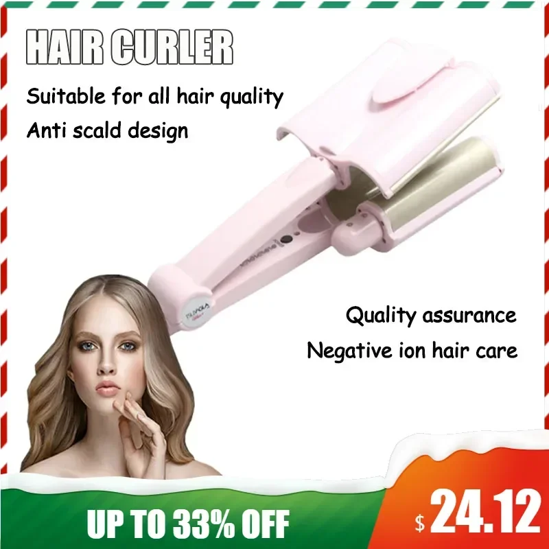 

Fluffy Hair Curler Ceramic Three Tube Curling Iron Anti Scald Wave Roll Spiral Roll Hair Styling Appliances Shaping Tool