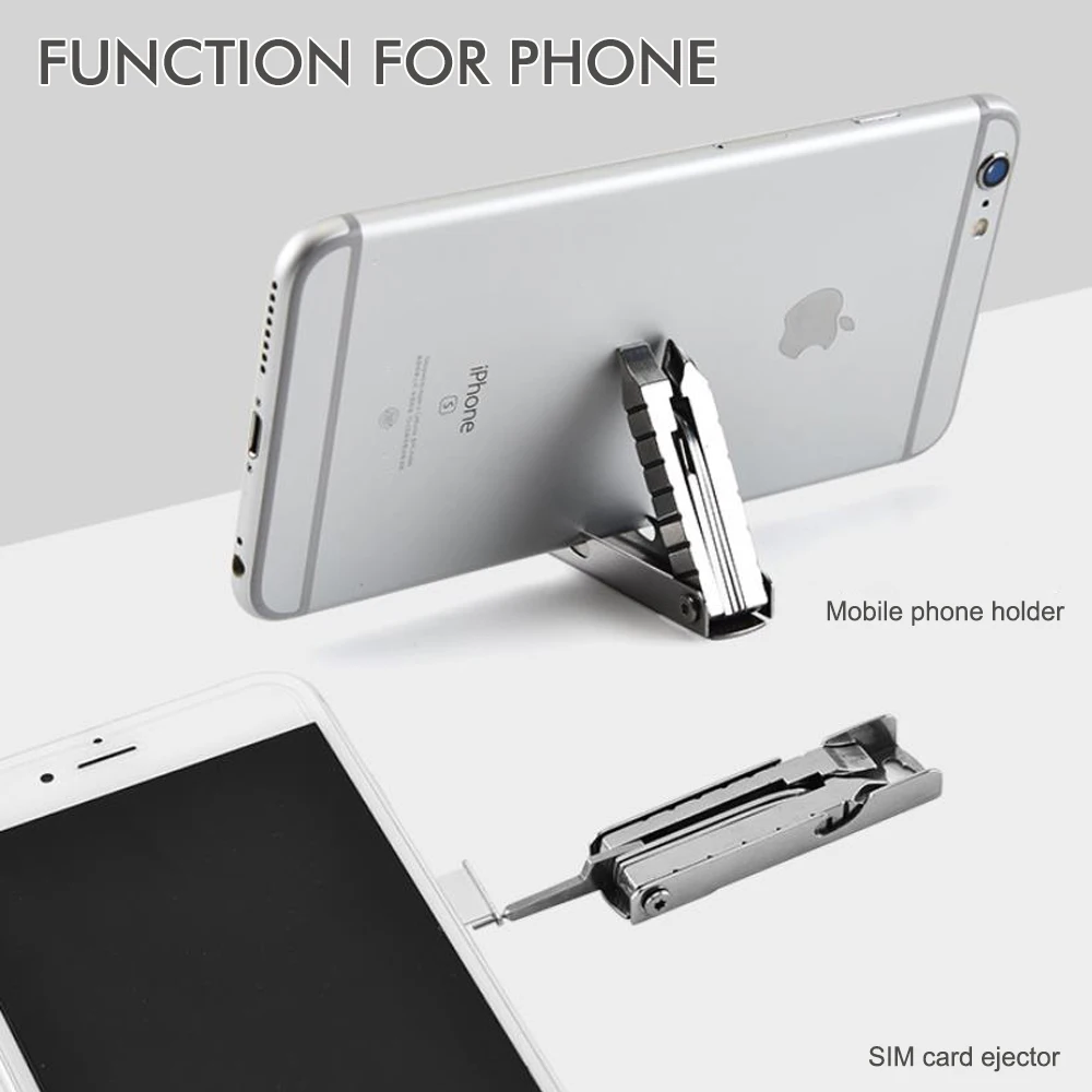 Przenośny mini śrubokręt ze stali nierdzewnej Otwieracz do butelek Zestaw narzędzi kombinowanych Zewnętrzne narzędzie awaryjne EDC Repair Multitool — zdjęcie 4