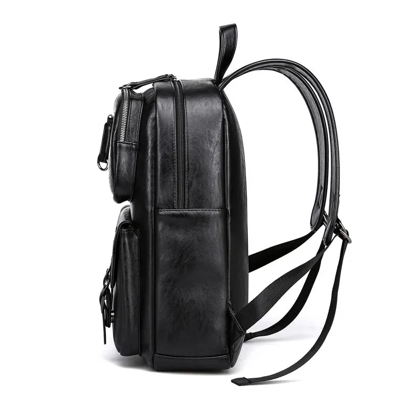 Imagem -03 - Couro Masculino Mochilas Homem Casual Volta Bolsa de Negócios Couro Genuíno Masculino Bolsa Computador 2023 Novo