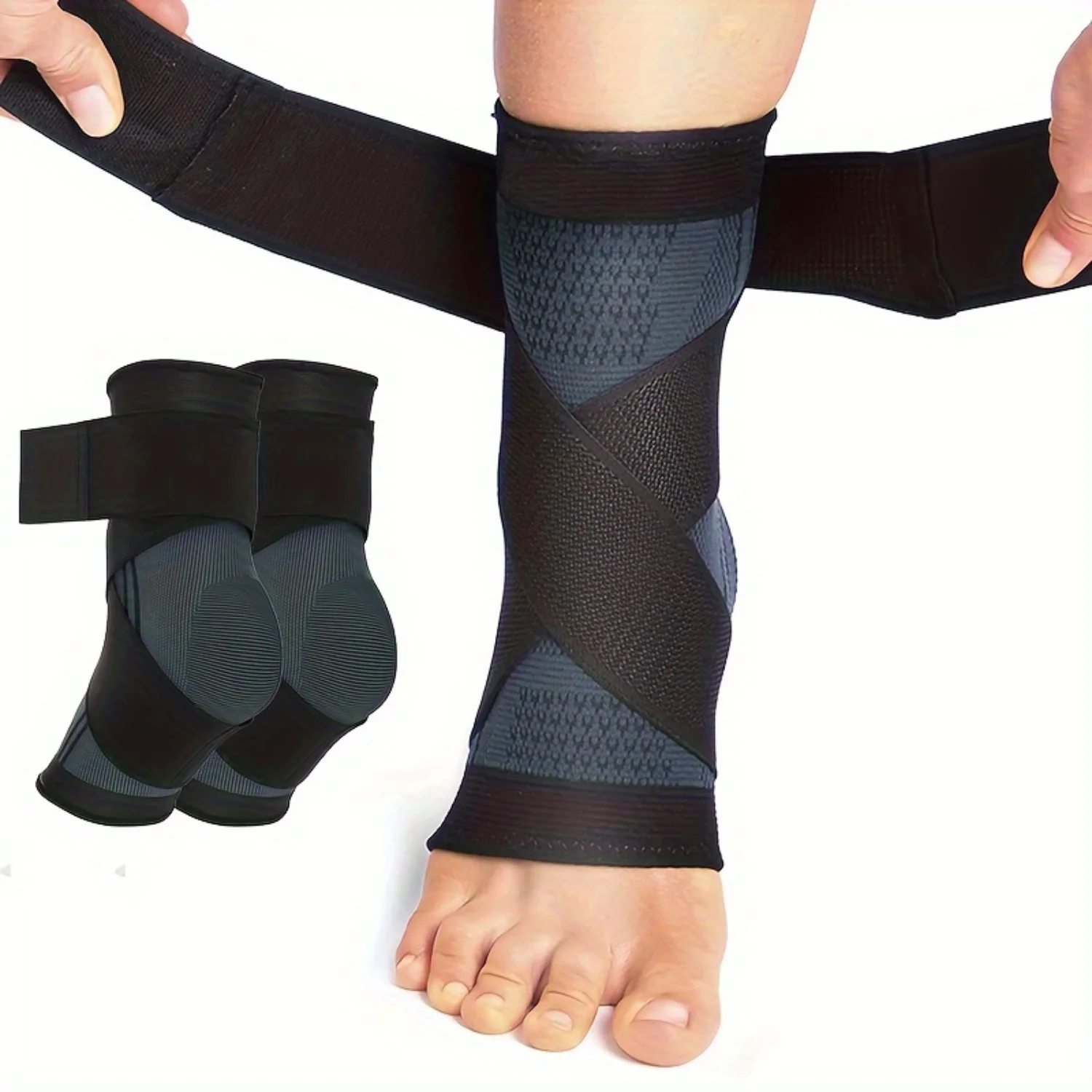 

2pcs Ankle Support Wraps - Breathable Compression Sleeves with Adjustable Wrap, Elastic Stabilizer for Increased Stability, Arc