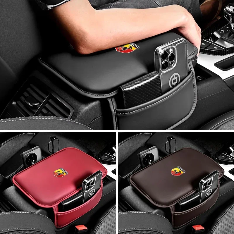 Auto-Armlehnenbox-Matte, Aufbewahrungskissen, Schutzpolster für Fiat Abarth 595, Abarth 500, Abarth 124 Spider, Autozubehör