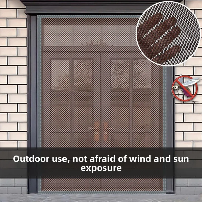 Outdoor door summer mosquito-proof curtain, simple household screen door, ventilated and breathable foam mesh curtain, waterproo