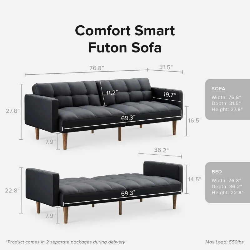 Kleines Sofa, Futon, Schlafsofa, Schlafsofa, Loveseat, moderne Futon-Couch, Sofa Cama, Sofas