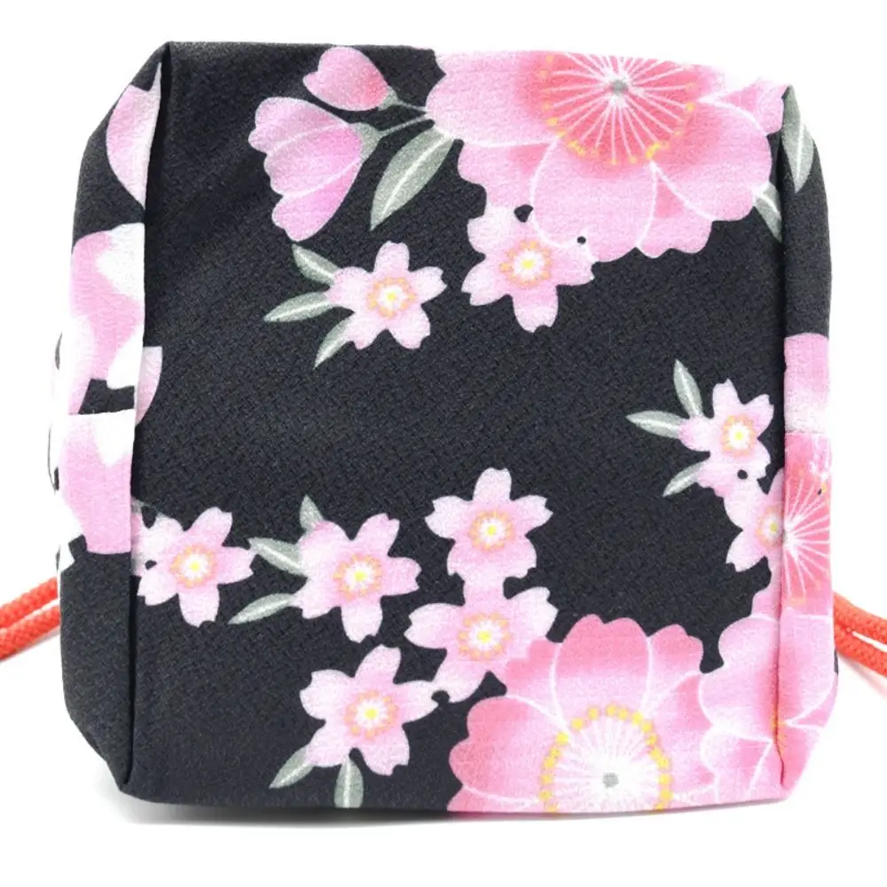 Bolsa de lona con cordón de impresión, bolsa pequeña de estilo japonés, bolsa de almacenamiento de artículos diversos, bolsa de embalaje de joyería, monedero