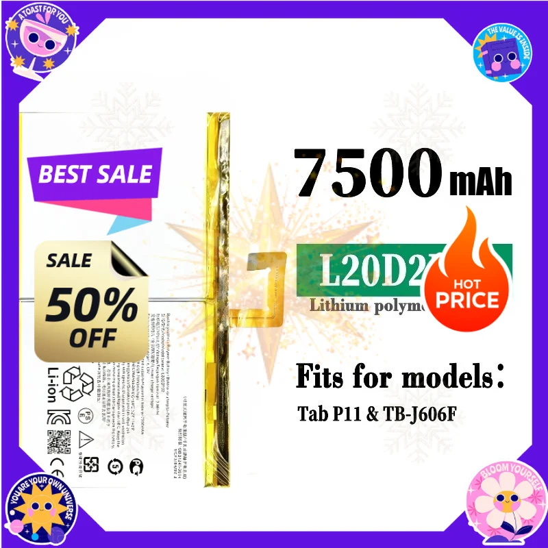 SWZY L20D2P32 3.86V 7500mAh Battery L20D2P32 For Lenovo Tab P11/ TB-J606F/K10 TAB/ K10 10.3 Battery