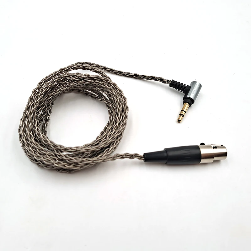 For AKG K371BT Earphone Replaceable 3.5mm to Four Pin Mini XLRSingle Crystal Copper Silver Plated Cable