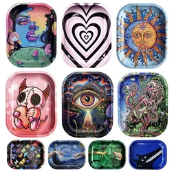 18*14cm Metal Tobacco Rolling Tray Cigarette Smoking Accessories Dish Tin Storage Plate Small Roller Container