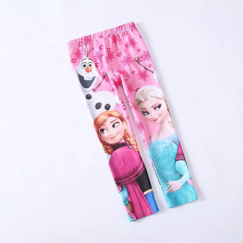 บุคลิกภาพ Disney Frozen Elsa Anna Princess ใหม่ Cool สร้างสรรค์การ์ตูนพิมพ์รูปแบบแฟชั่น Soft MID RISE กางเกงขายาวสําหรับเด็ก