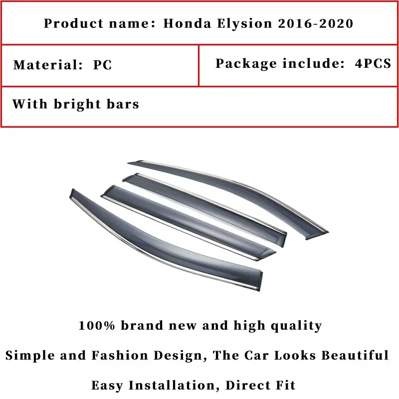 Car Window Rain Shield Visor Guards Protector Sun Wind Deflector Awning Shade Cover For Honda Elysion 2016-2020 Car Accessories