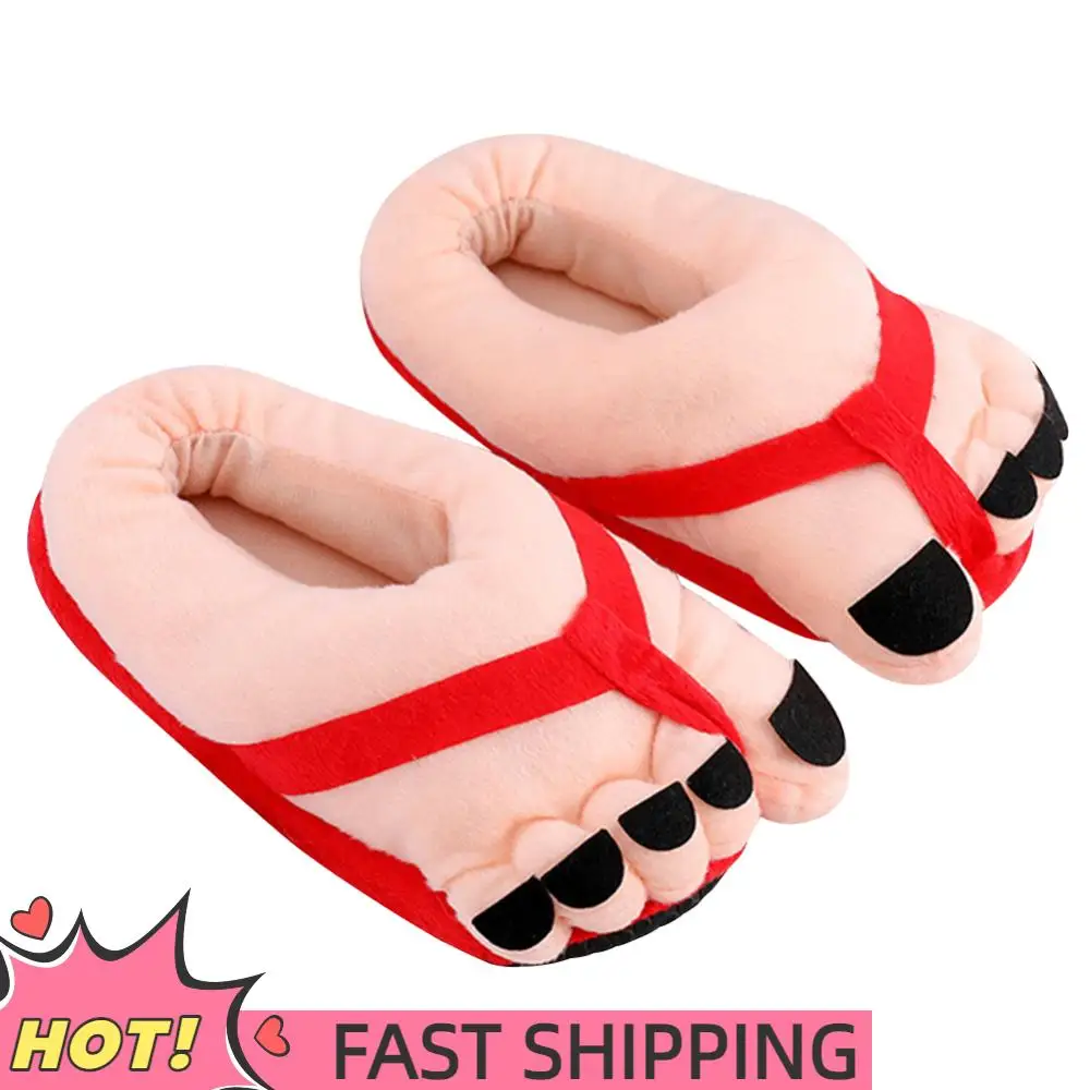 

Funny Big Toe Shoes Cartoon Fuzzy Slippers Non Slip Winter Warm Slippers Comfortable Soft Novelty Slippers for Indoor Bedroom