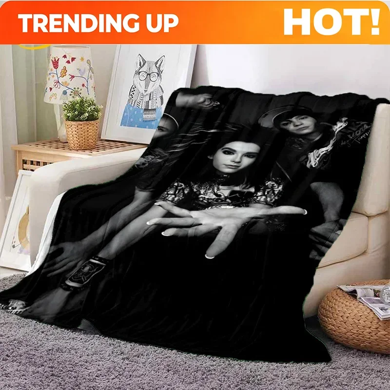 Customize Rock Band Tokio Hotel Bill Kaulitz Soft Flannel Blanket for Bed Bedroom Sofa Picnic,Throw Blanket for Cover Outdoor Le