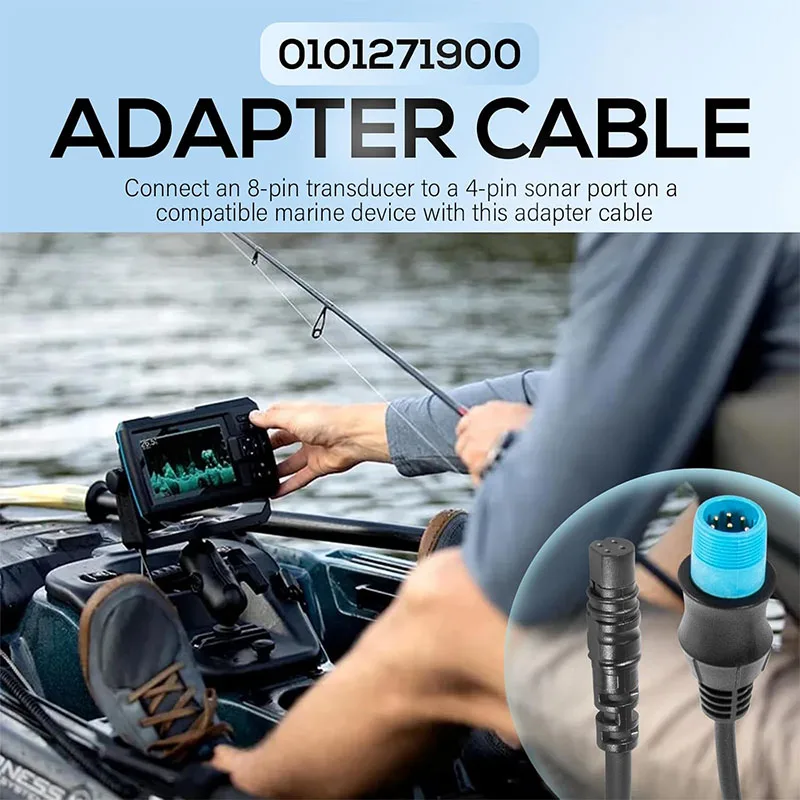 0101271900 8 Pin Transducer to 4 Pin Sounder Adapter Cable for Garmin ECHOMAP and Striker Series Chart Plotters Transducer