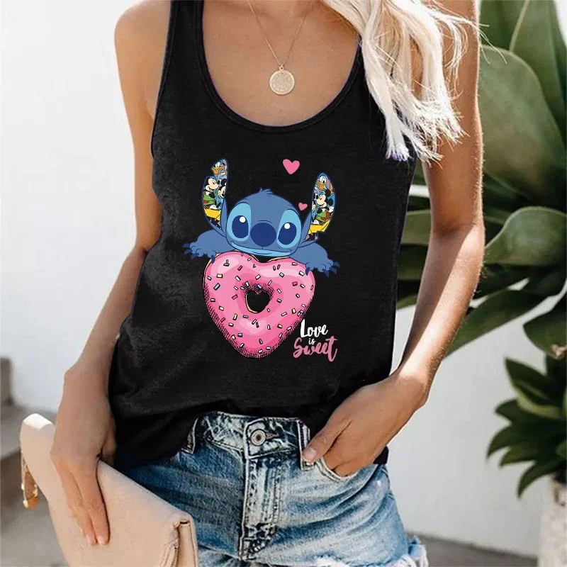 Fashion Shirts Tank Top Stitch Disney Cartoon T Shirt Women Manga T-shirt Graphic Vest Tshirt Tees Female Gothic Female