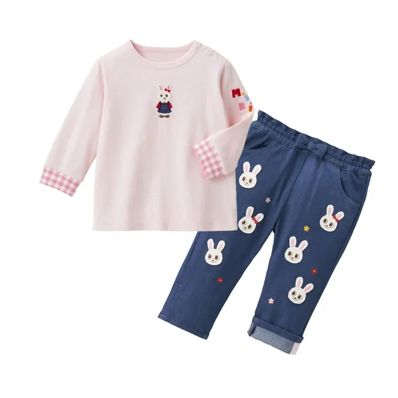 T-shirt Japanese Style Fashion Brand 2023 Autumn New Boy and Girl Cartoon Standing Bear Letter Embroidered Long Sleeves