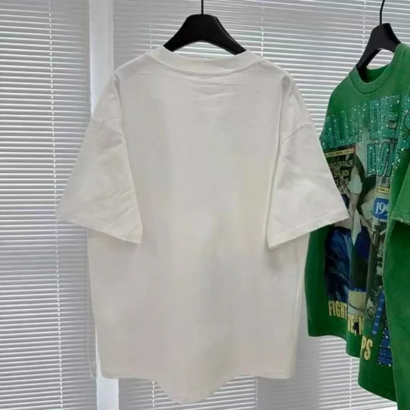 

Hot Drill Letter VALLEY Mens Oversized T Shirt American Vintage Womens Valley White Pure Cotton Short Sleeves