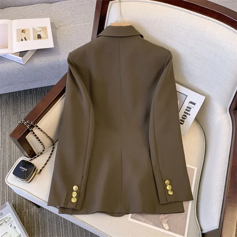 Khaki Frauen Anzug 1 Stück Blazer weibliche Frühling Büro Dame Business Arbeit tragen Mode Mädchen formelle lässige elegante Mantel Ballkleid