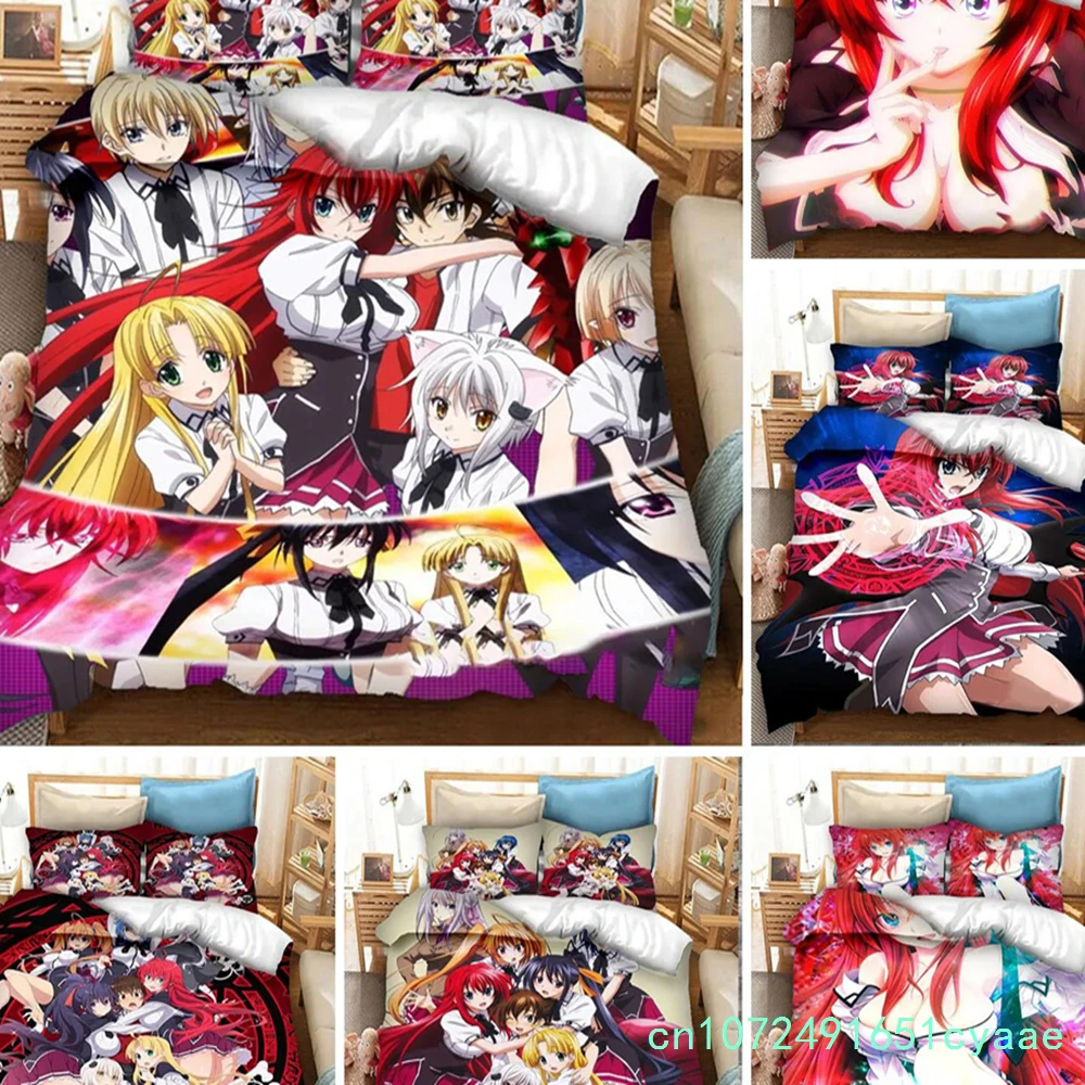 Anime High School DxD Bedding Set Duvet Cover Bedroom Comforter Covers Single Twin King ​Size Quilt Cover Home Textile 2/3PCS