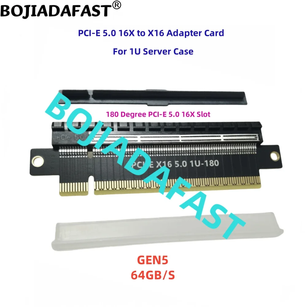 

PCI-E 5.0 16X Slot to PCI Express X16 Adapter Riser Card 64GB/S For 1U Server Case In Stock