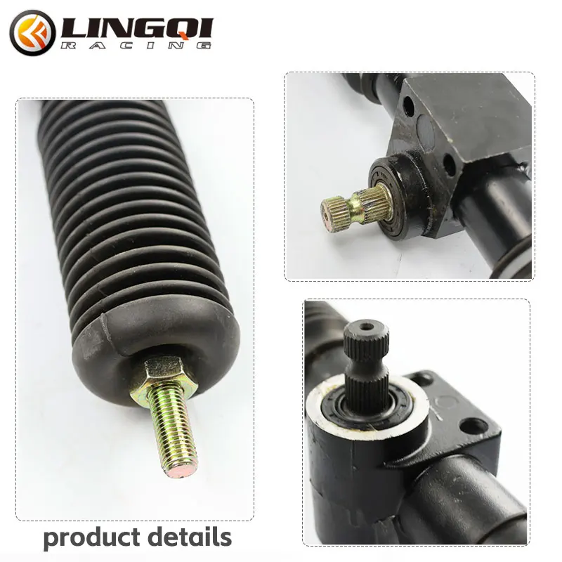 LYNNCHI Motorcycle 320mm 415mm 430mm Steering Wheel Kit Go Kart Tie Rod Gear Rack Shaft Pinion For Electric Off Road ATV Quad