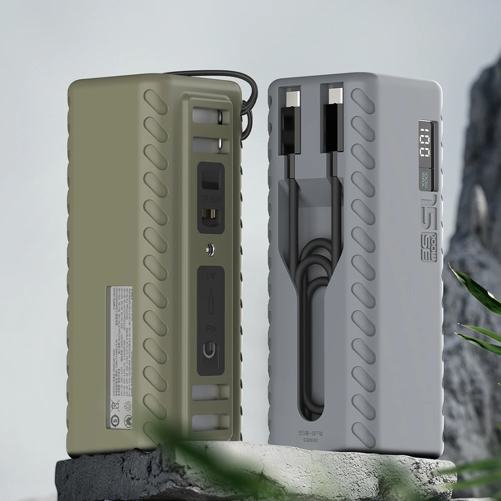 Custodia in silicone per CUKTECH No.15se Custodia per banca di potere Custodia da viaggio per esterni Borsa Sim TF Card Espulsione Pin Custodia per cavi Organizer