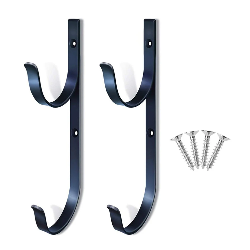 2 Piece Aluminum Pool Pole Hanger Kit for Storing Pool Maintenance Tools Such as Skimmers Brushes and Vacuum Attachments