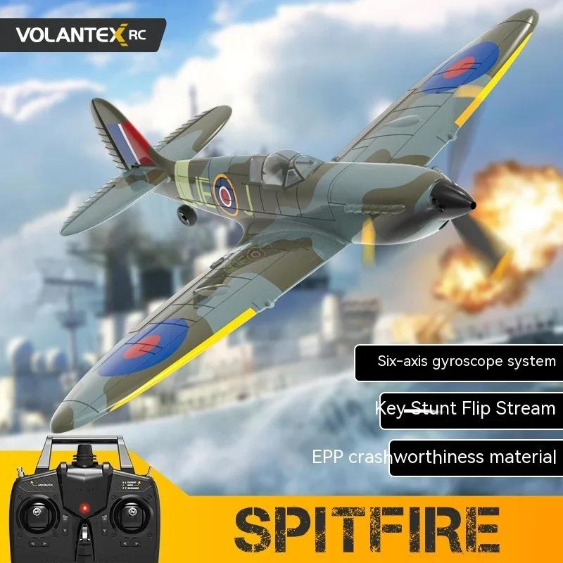 Orlando Spitefire 400 Remote Control Aircraft Fixed Wing Aircraft Model Flamethrower Electric Toy Remote Control Foam Aircraft