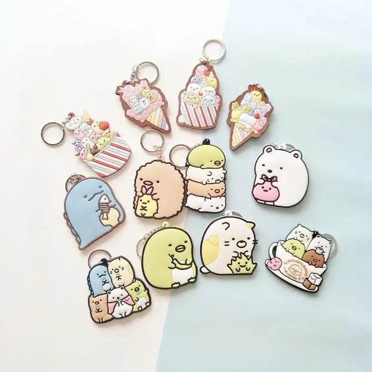 Game Sumikkogurashi Keychain PVC Animal Sumikko Gurashi Car Key Holder Chain Pendants Keyrings