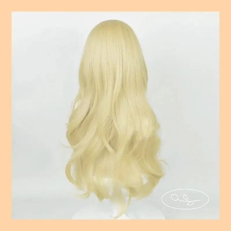 Perruque de cosplay d'anime bouclée dorée pour Kaori Miyazono, votre mensonge en avril perruque réaliste pleine tête