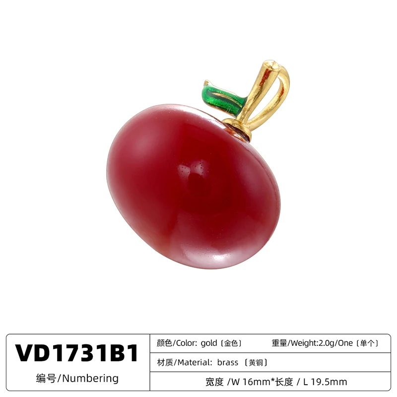 ZHUKOU Simulation Pearl Drop Oil Christmas Eve Christmas Fruit Sweet And Lovely Jewellery Accessories 1 Pcs:VD1731-VD1735