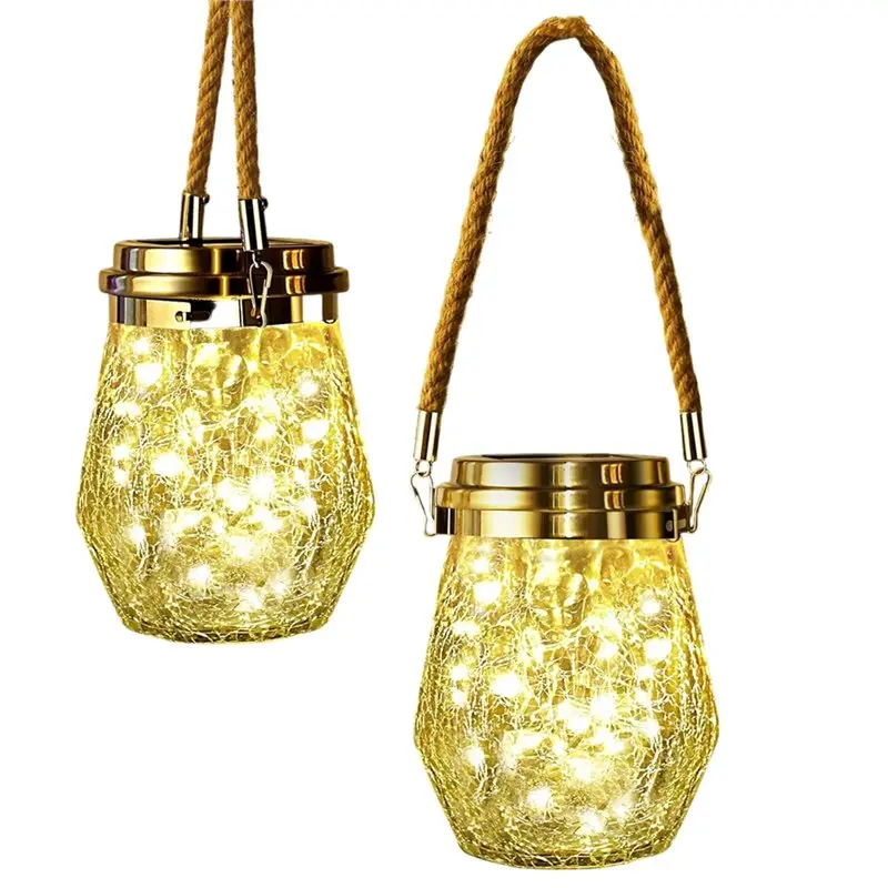 

FAST-Decorative Outdoor Garden Light 2 Pack Solar Lantern, Hanging Waterproof Outdoor Lights