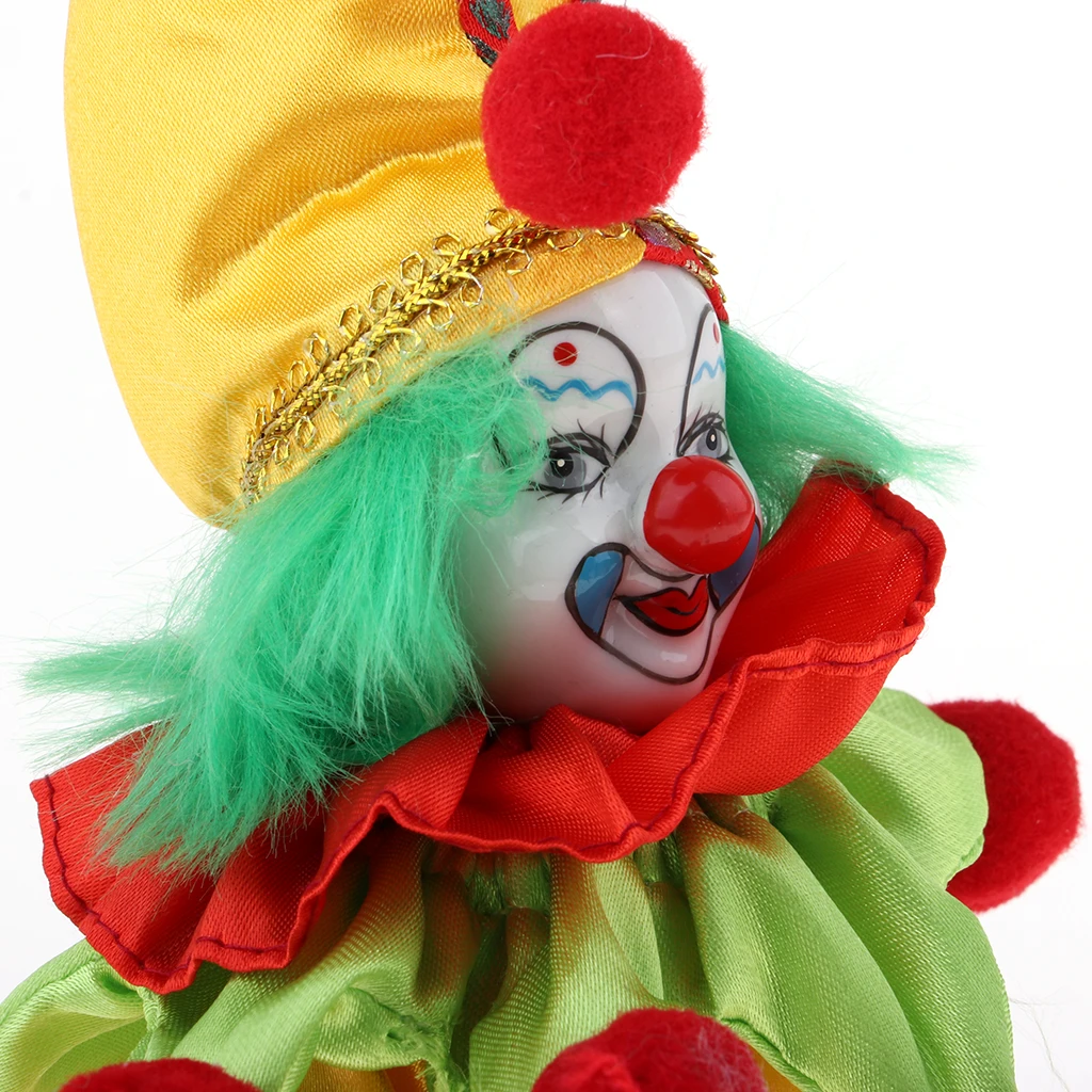 Vintage Clown Doll Standing Doll Colorful Children Christmas Gift Home Decor Funny Clown Halloween Decoration for Kids Display