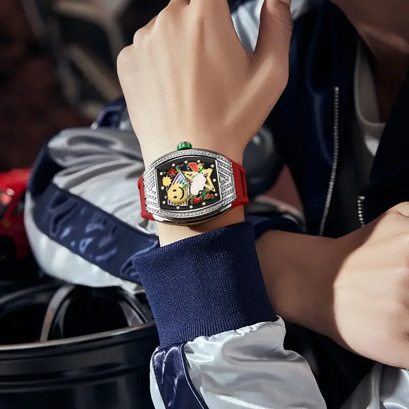 IW كرنفال الحركة التلقائية الذكور ساعات المعصم الميكانيكية الرياضة مضيئة مقاوم للماء تونيو الياقوت مرآة ساعة للرجال