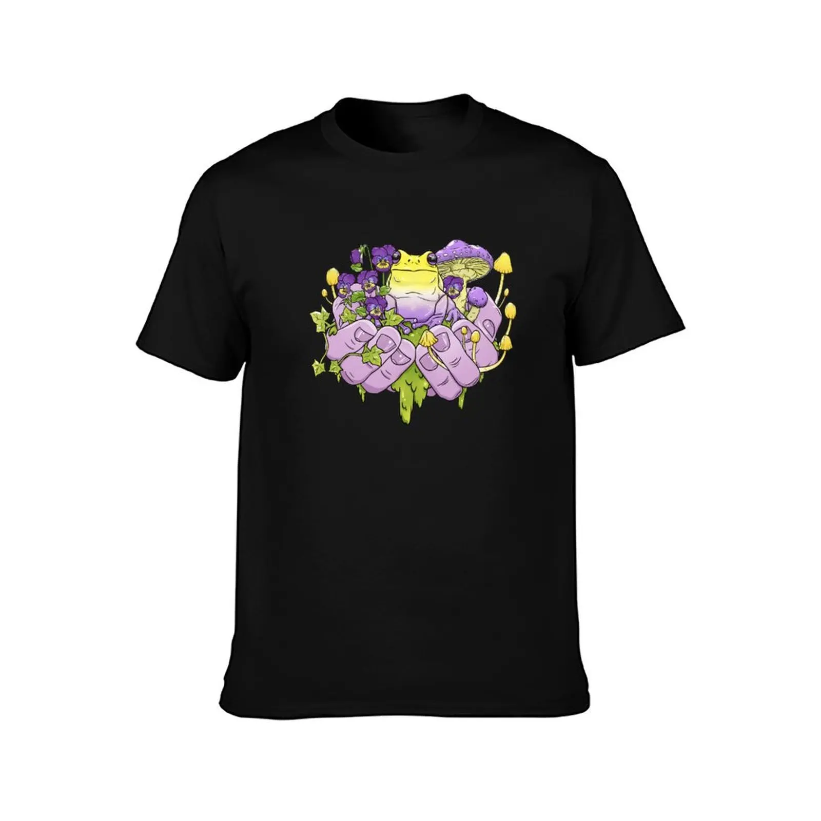 Enby Frog Toadstool Handful T-Shirt cotton t shirts high quality T-Shirt