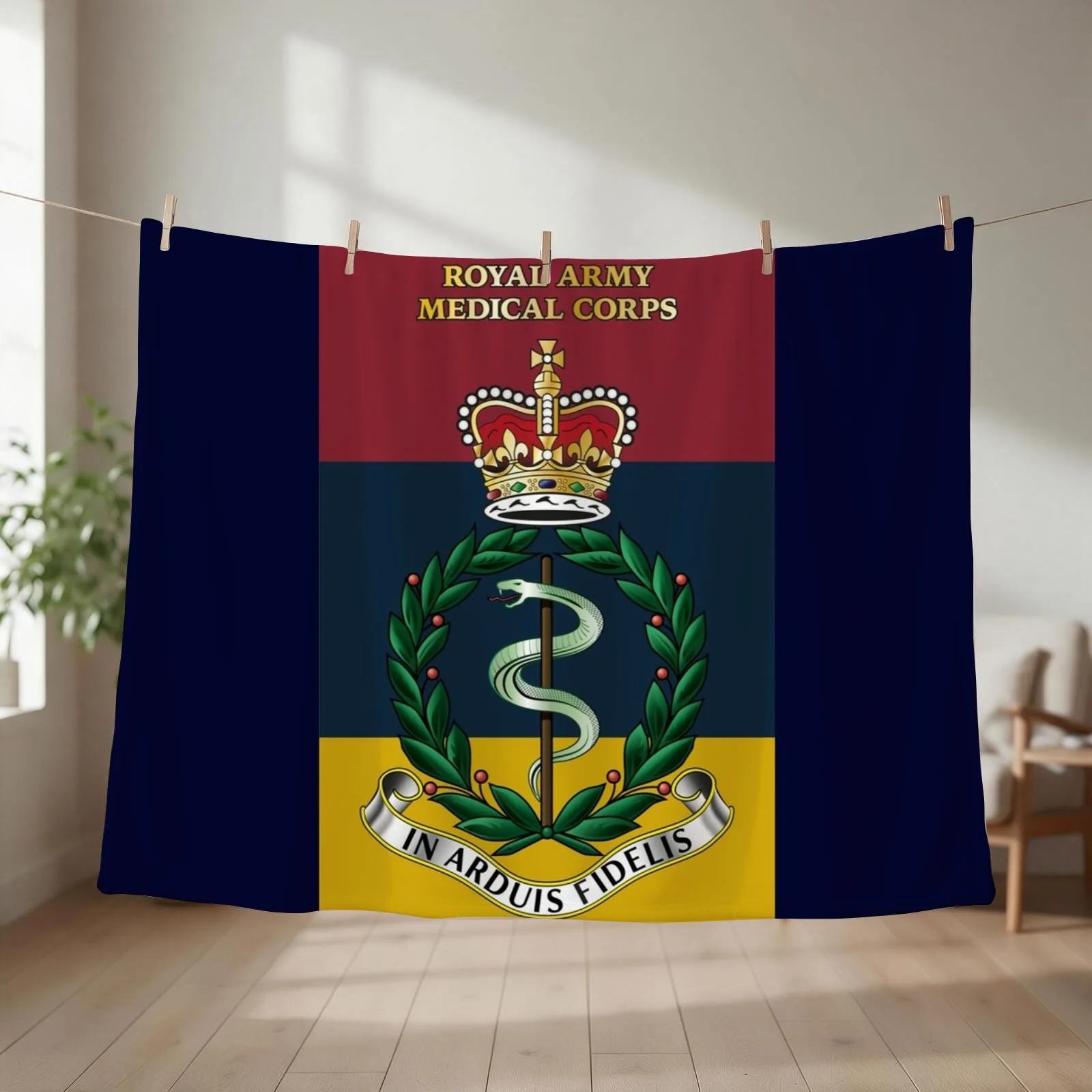 Royal Army Medical Corps RAMC Cap Badge Insignia Throw Blanket couch cozy soft plush fuzzy picnic outdoor blanket