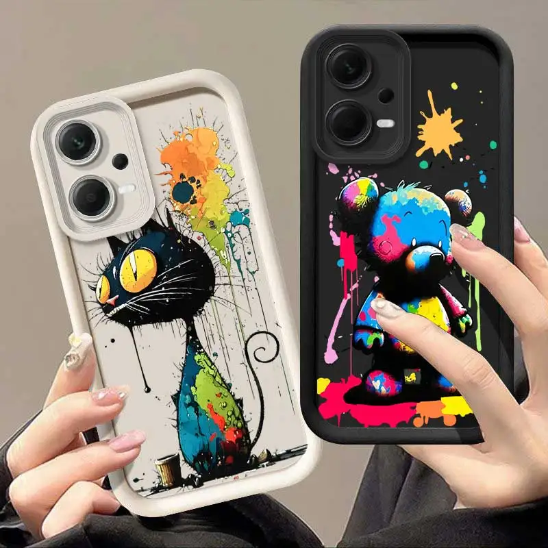 Note12 Graffiti Animals Sky Eye Ladder Phone Case For Redmi Note 13Pro 13 13ProPlus 13Pro 12R 12Pro 12Turbo 12S 11 10 Cover