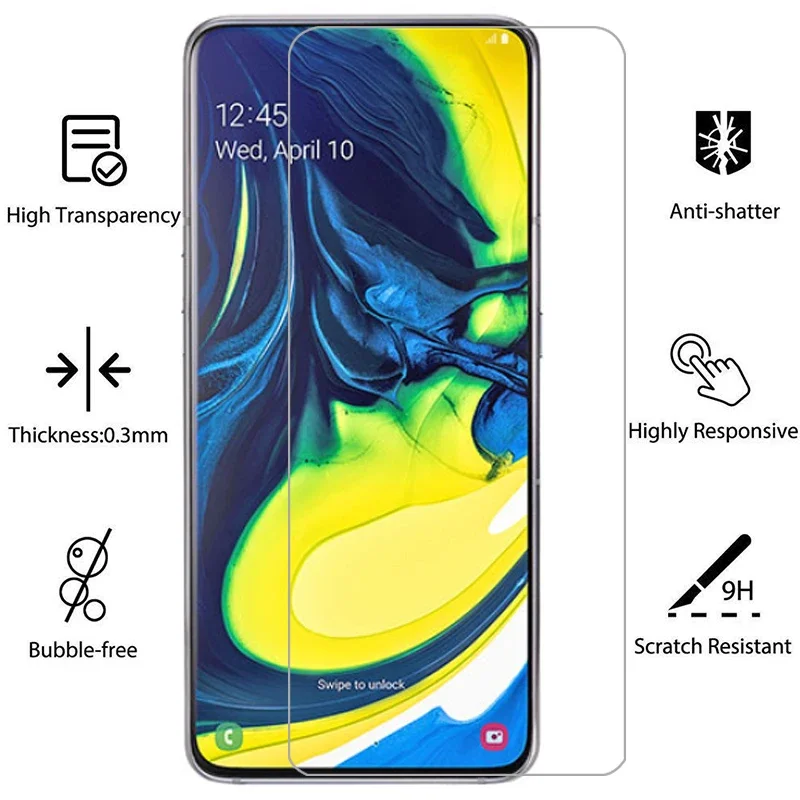 protective tempered glass for samsung a80 screen protector on galaxy a 80 80a 6.7 film samsun samsumg sansung galaxi samsunga80