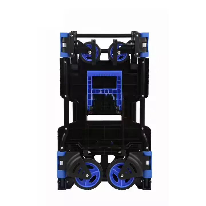 Multi-functional Convertible 150kg Aluminium Foldable Shopping Cart with Four-Wheel for Supermarket Shopping