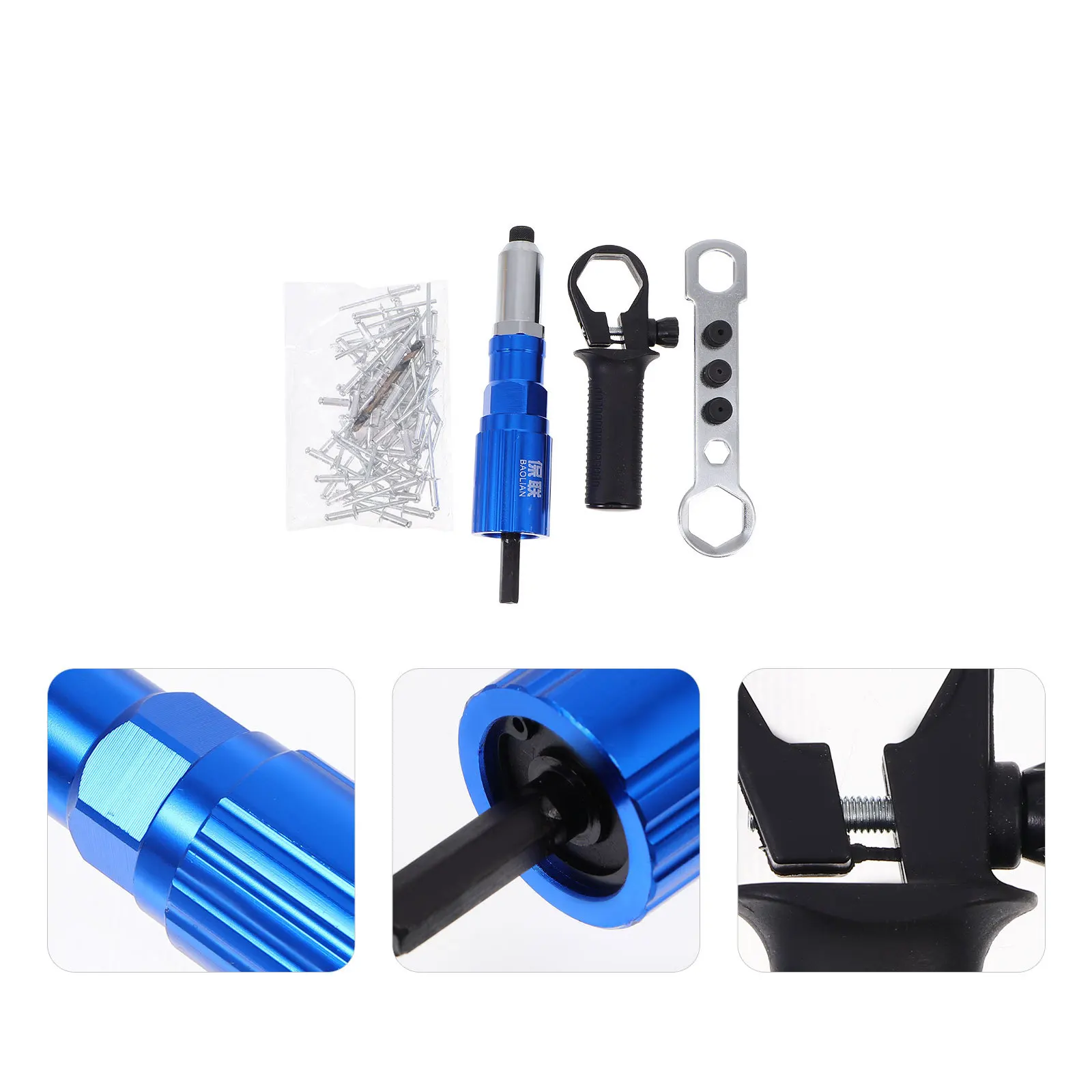 1Set Electric Rivet Adapter Hard Material Easy Install Riveting Machine Converter Quick Release Riveter Connector