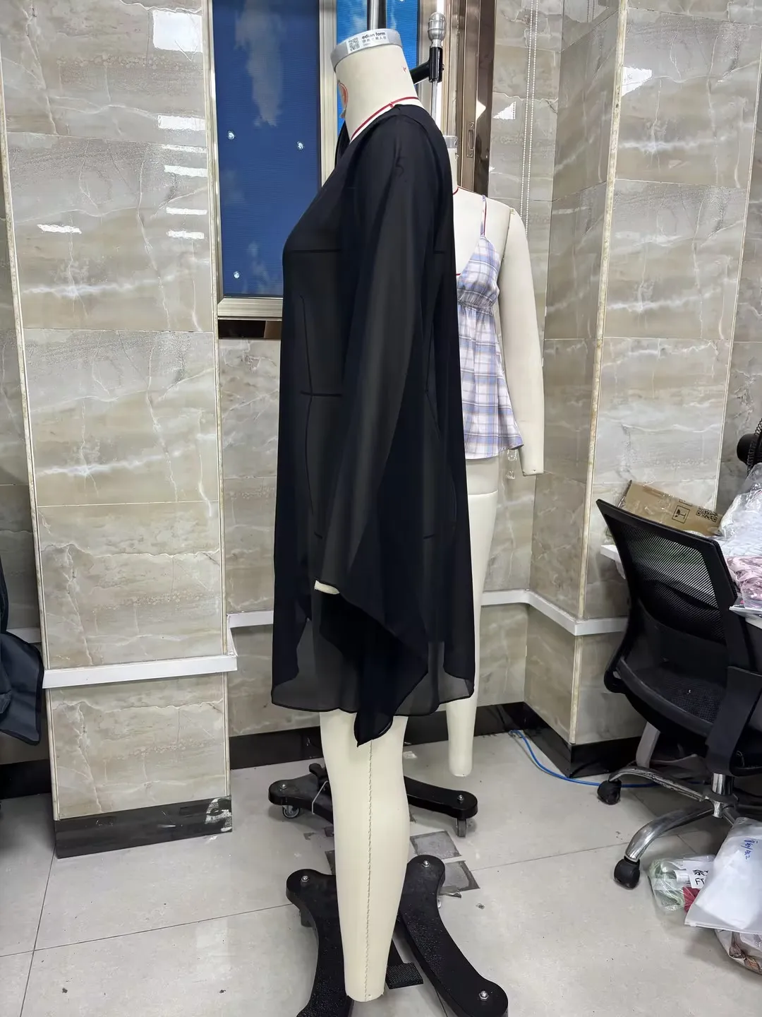 

Женское пляжное платье-накидка, с длинными рукавами, круглым вырезом, прозрачное, свободного кроя, летнее, мини-платье