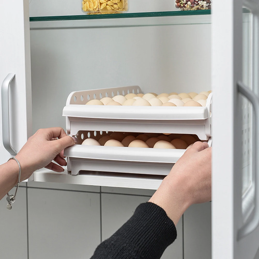 

1Pcs Egg Freshness Keeper Double Layer Durable Plastic Egg Storage Box Kitchen Refrigerator Organizer Holder Kitchen Goods