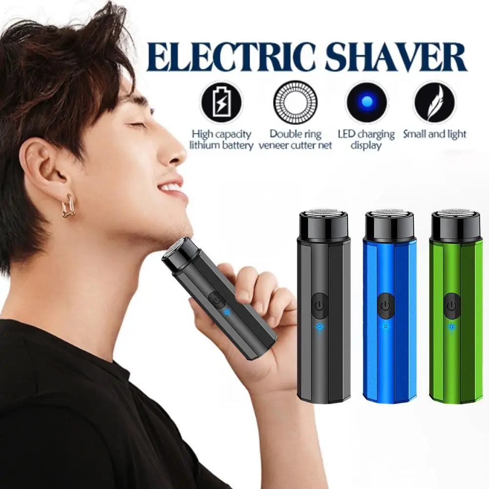 Men Mini Electric Shaver Face Beard Trimmer USB Charging with Digital Display Portable Beard Razor Cordless Travel Razor