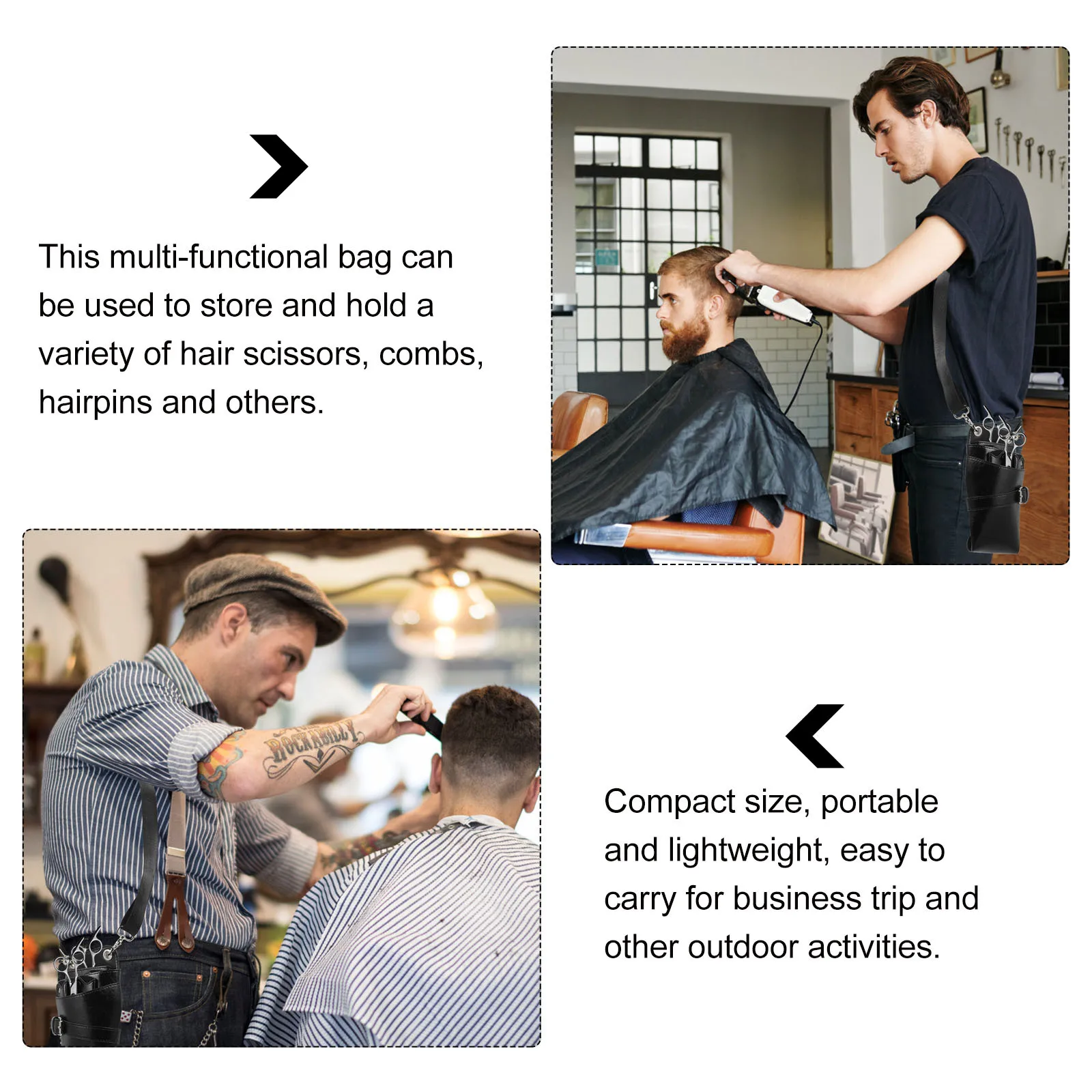 

Держатель для ножниц из искусственной кожи, поясная сумка с несколькими карманами, профессиональная сумка для парикмахерских ножниц, легкие компактные ножницы