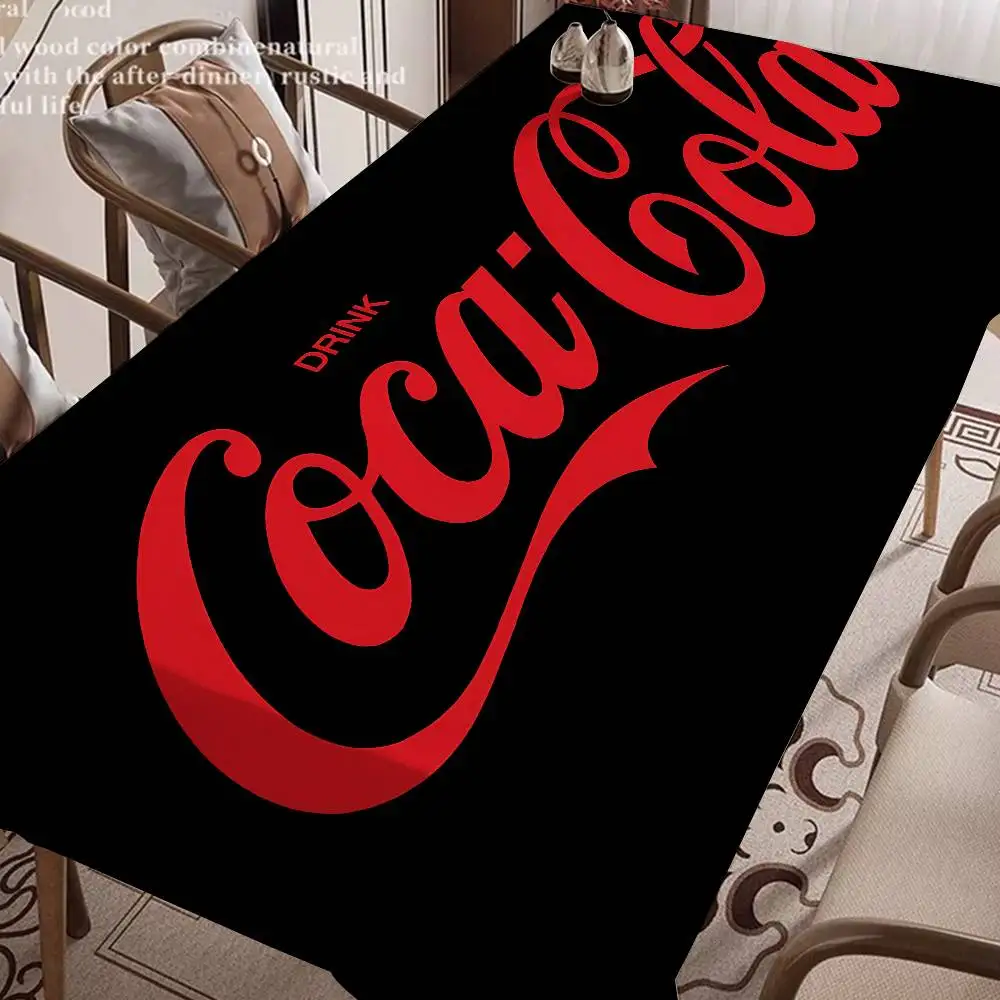 C-Coca-Cola Rechteckige Tischdecke, Tischdekoration, wiederverwendbar, wasserdicht, für Küche, Esstisch, Urlaub, Party, Dekoration