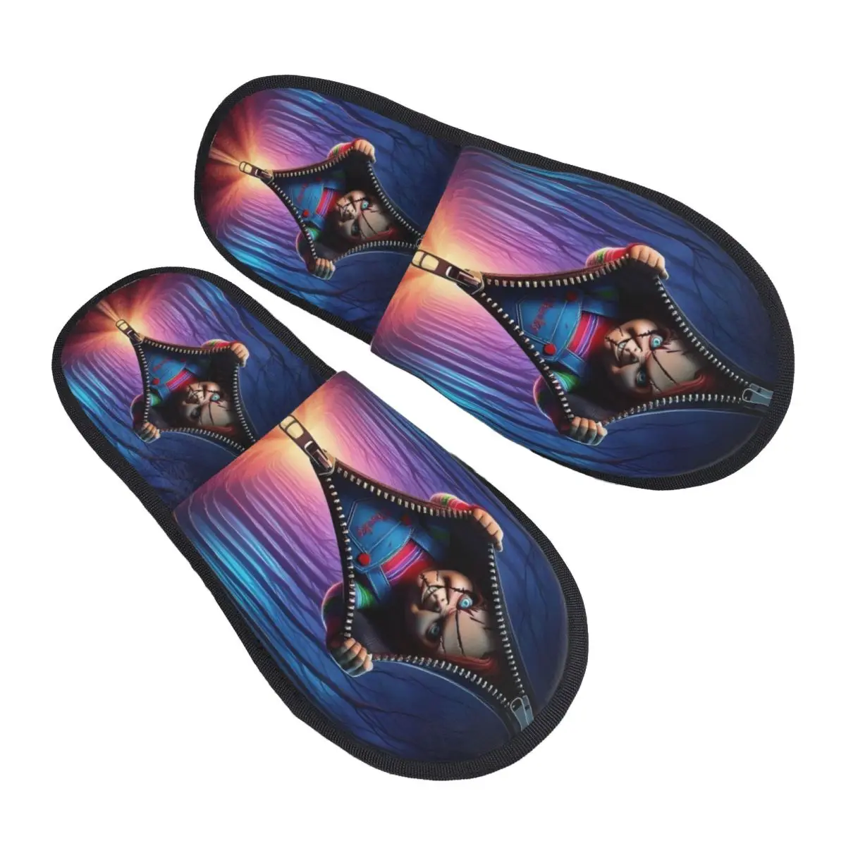 

Custom Halloween Horror Movie Memory Foam Slippers Women Soft Warm Chucky Childs Plays Game House Slippers