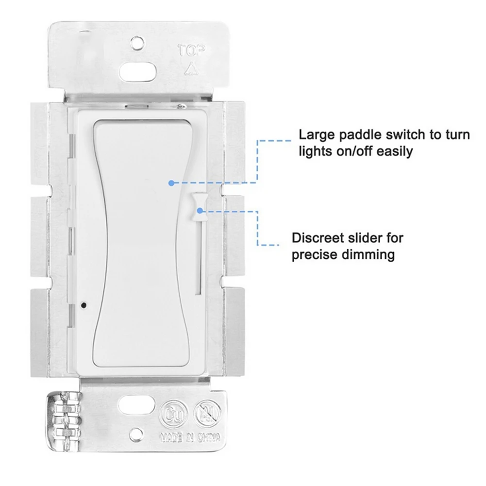 1pc 0-10V LED Light Dimmer Switch Wall Mounted 120-277V For Halogen Incandescent Lamp Stepless Dimming Home Switch Components