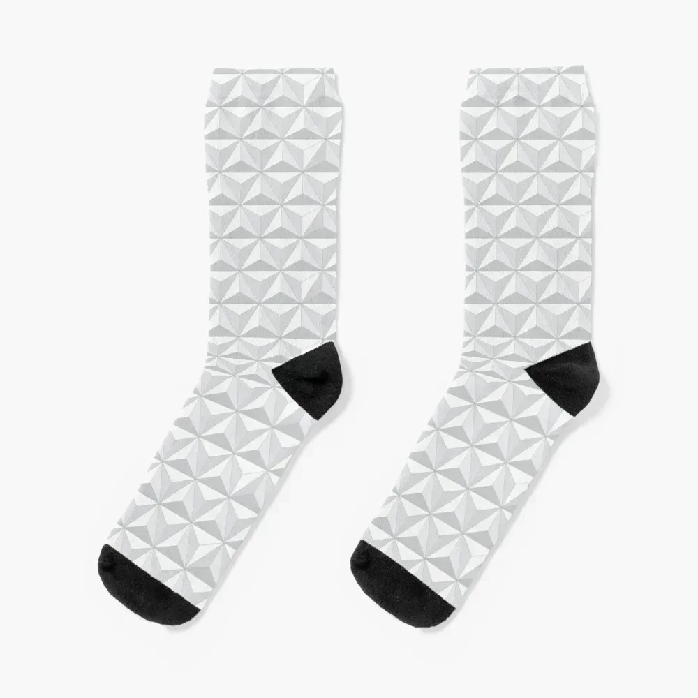 

Geodesic Sphere, Greyscale Socks sports stockings funny gifts kids Socks For Girls Men's