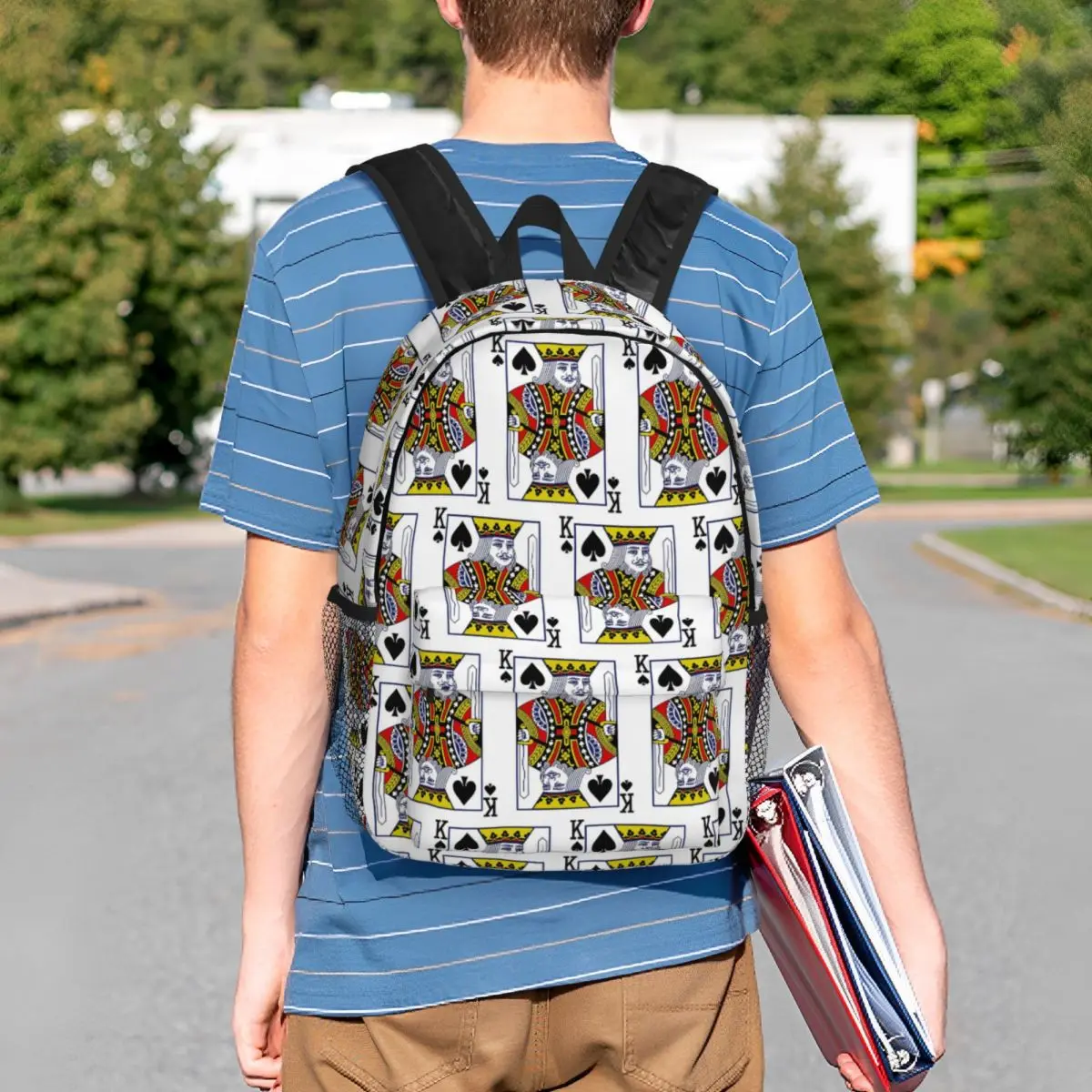 King Of Spades Playing Card Backpack Student Boys Girls BookBag Men Women School Bag Laptop Shoulder Bags