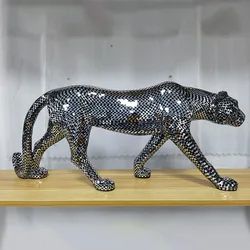 82cm di lunghezza Room Decor Leopard Ornaments sculture figurine Modern Home Living Room TV Cabinet Office Desktop Statue Decoration