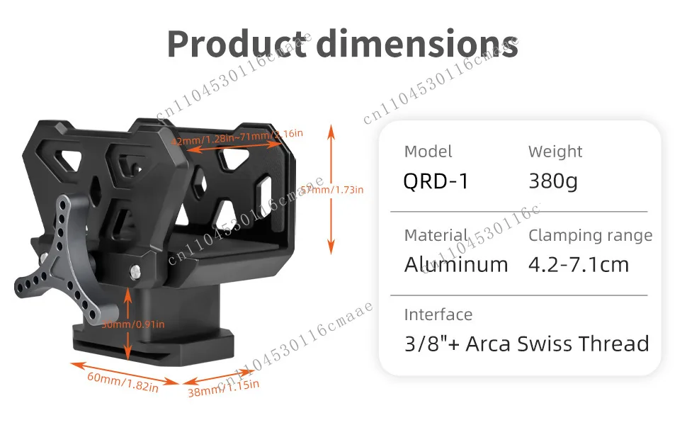 Suitable for Aluminum Shooting Saddle Tripod Bracket Tactical Clip Outdoor Compatible 3/8 Thread 380g