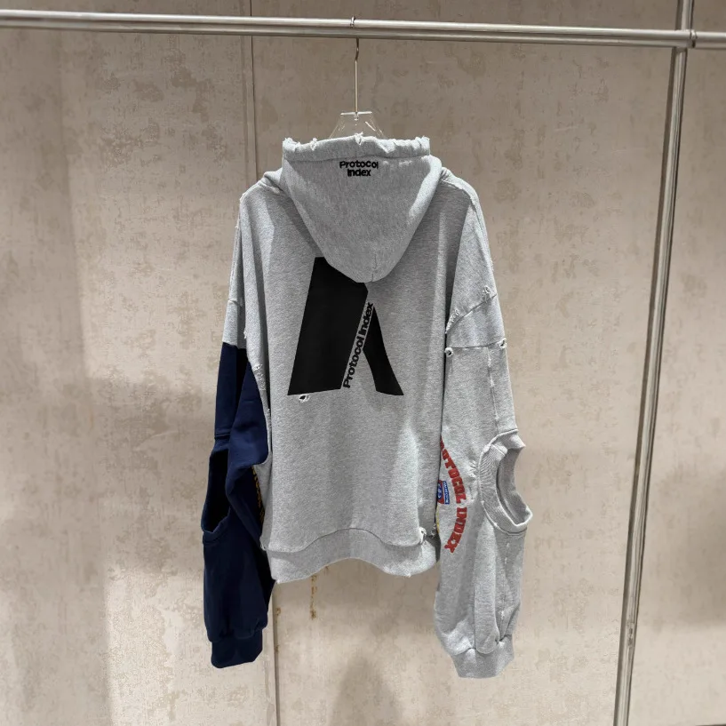 PROJEKT G/R 2026 Patchwork ARMEE Vintage Beschädigte Strickjacke Pullover Männer Frauen Beste Qualität Hoodie